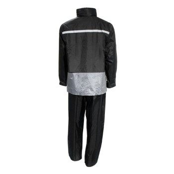 Ensemble Pluie Polyester Revêtement Pvc Noir Marquages Reflechissants