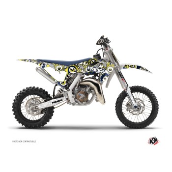 Kit Deco Moto Cross Freegun Eyed Husqvarna TC 65 Bleu Jaune