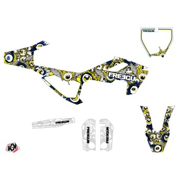 Kit Deco Moto Cross Freegun Eyed Husqvarna TC 65 Bleu Jaune