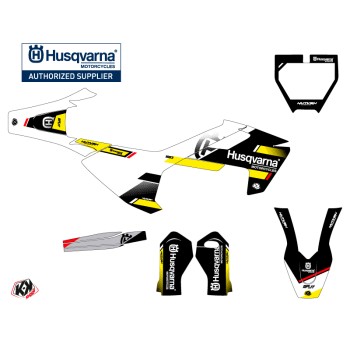 Kit Deco Moto Cross Split Husqvarna TC 65 Noir Jaune