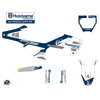 Kit Deco Moto Cross Split Husqvarna TC 65 Blanc Bleu