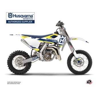 Kit Deco Moto Cross Block Husqvarna TC 65 Bleu Jaune