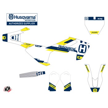 Kit Deco Moto Cross Block Husqvarna TC 65 Bleu Jaune