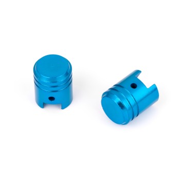 Capuchon de Valve Grand Piston Bleu Vendu par paire