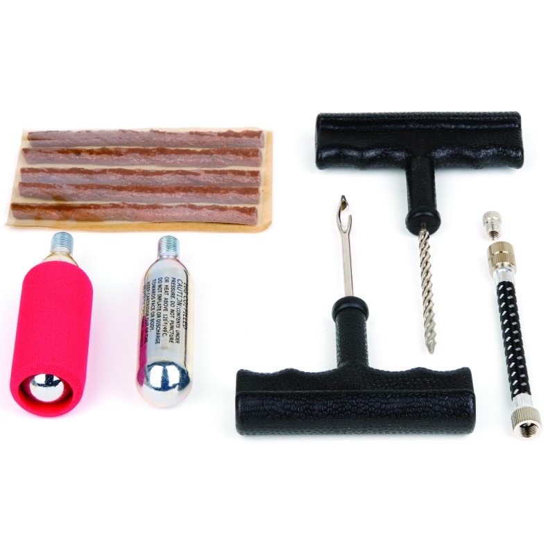 Kit Complet de Réparation Rapide pour Pneu Tubeless Moto & Scooter