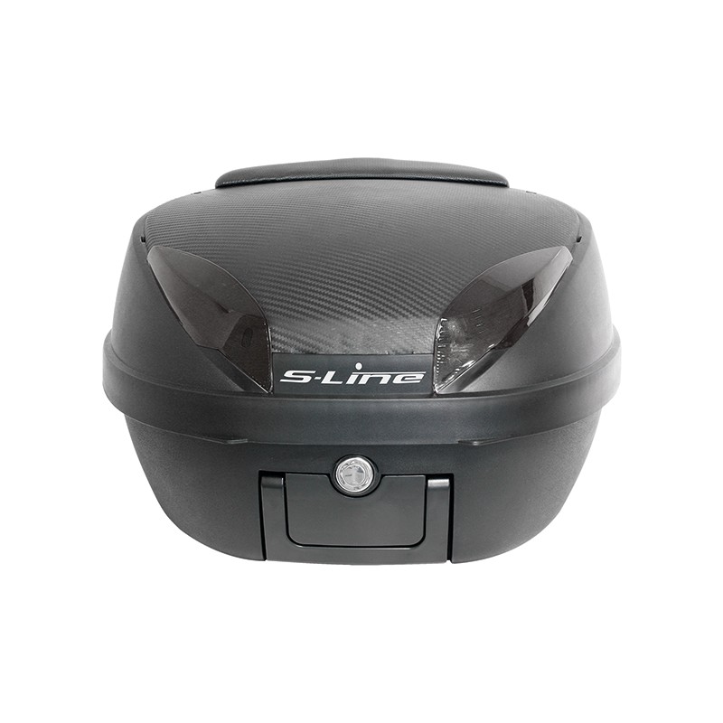 Top Case 42L Noir Mat / Carbone 40x49x31cm Platine, Dosseret et Poign