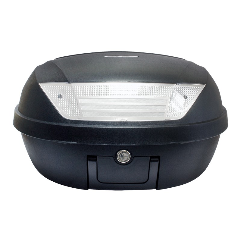 Top Case 52L Noir Mat 58x45x32.5cm (2 Casques Intégraux) Platine et P