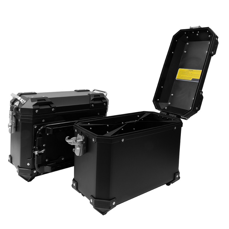 Valises Latérales noires plastique 28L - Vendue par paire + fixations