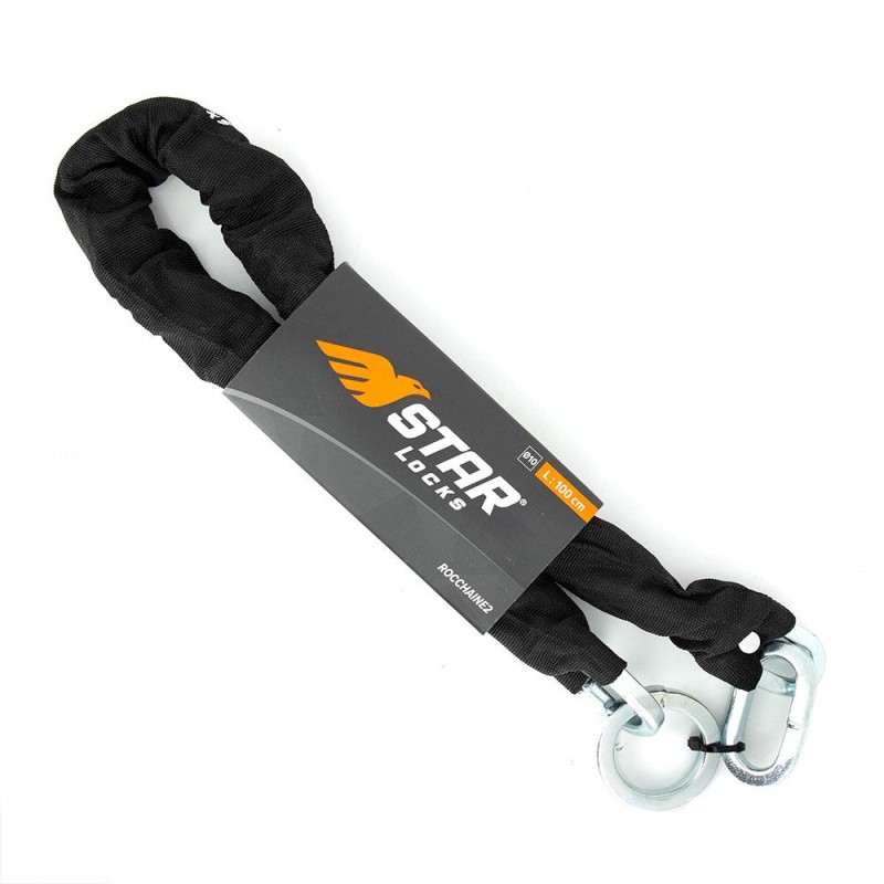 Antivol Chaîne Lasso Seule - Section Carrée 9.5mm - Long. 1m