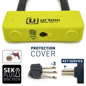 Antivol SRA - U - UR85 - ø18 - 85*120 Homologation Noir & Jaune