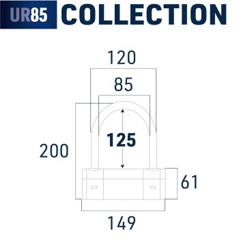 Antivol SRA - U - UR85 - ø18 - 85*120 Homologation Noir & Jaune