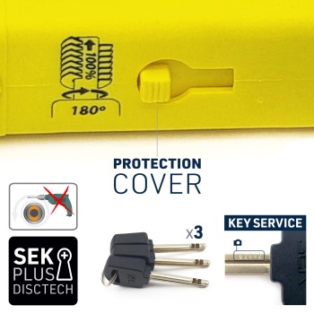 Antivol SRA - U - UR85 - ø18 - 85*250 Homologation Noir & Jaune