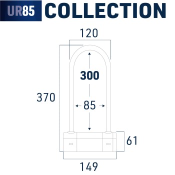 Antivol SRA - U - UR85 - ø18 - 85*300 Homologation Noir & Jaune
