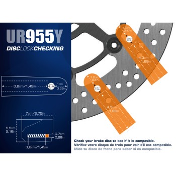 Bloque Disque Ø5,5 mm - Noir/jaune