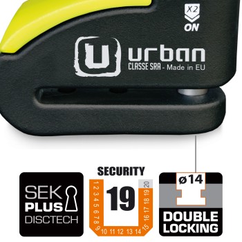 Antivol SRA - Bloque Disque Noir et jaune ø14 mm - Hi-Tech Alarme