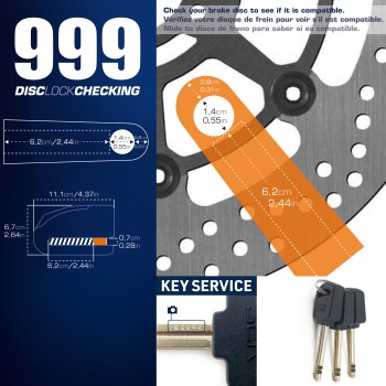 Antivol SRA - Bloque Disque Noir et jaune ø14 mm - Hi-Tech Alarme