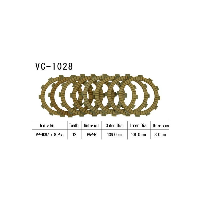 Kit Disques d'Embrayage Garnis Cross Cr125 R 2000/2002