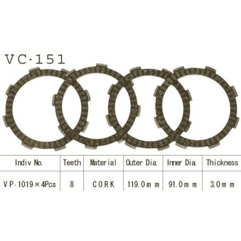 Kit Disques d'Embrayage Garnis Mtx80 S/R 1980/1987