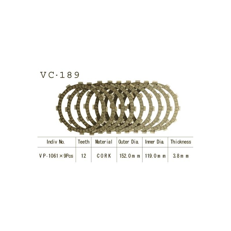 Kit Disques d'Embrayage Garnis Vt1100 C Shadow 1995/2001