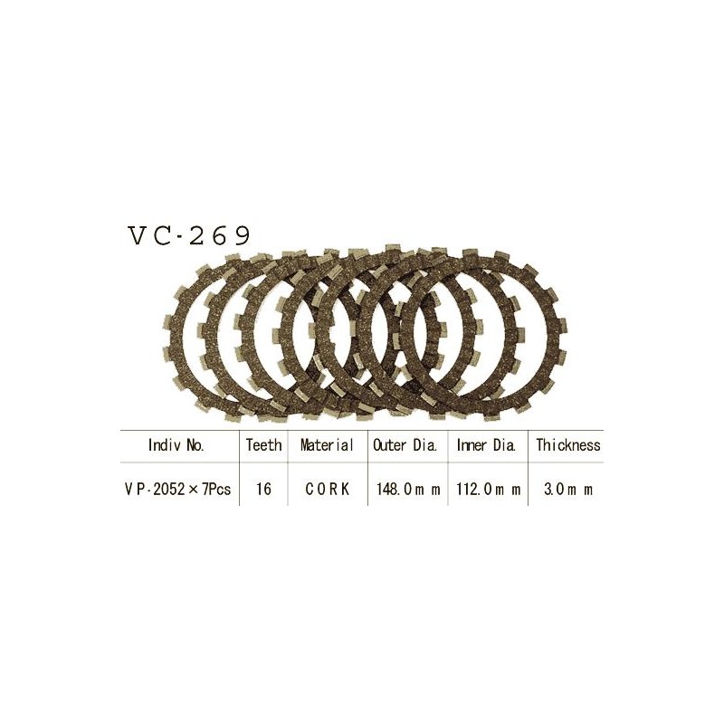 Kit Disques d'Embrayage Garnis Yz 250 N/S/T 1985/1987