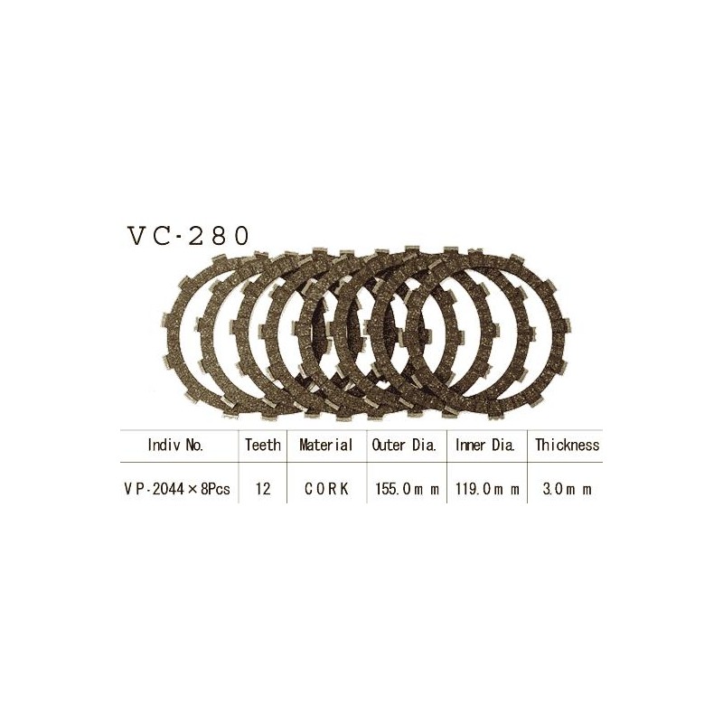 Kit Disques d'Embrayage Garnis Cross Yz/Wr 250 1992/2002