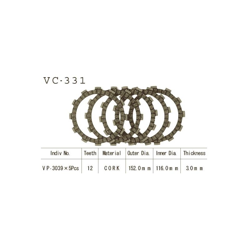 Kit Disques d'Embrayage Garnis Rm 250 1983/1985