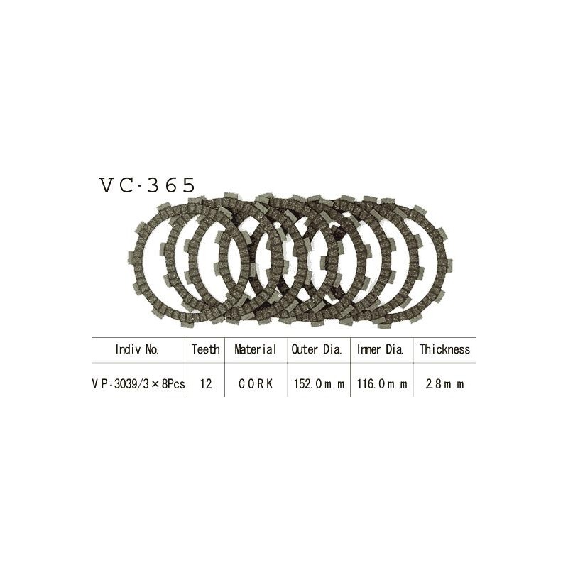 Kit Disques d'Embrayage Garnis Cross Rm 250 1988/1995