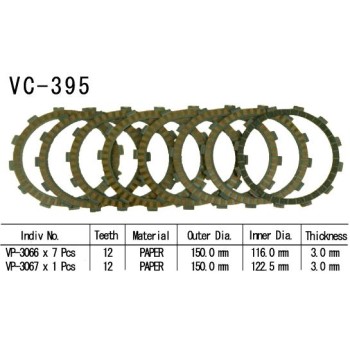 Kit Disques d'Embrayage Garnis Dr-Z 400 E/S 2000/2005