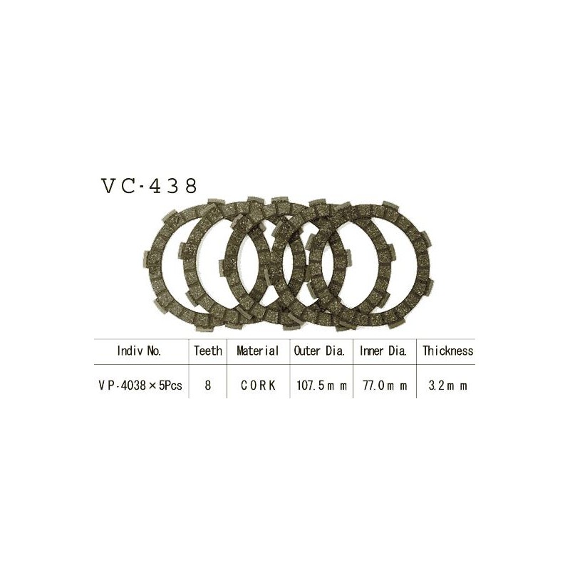 Kit Disques d'Embrayage Garnis Cross Kx80 C/E 1981/1984