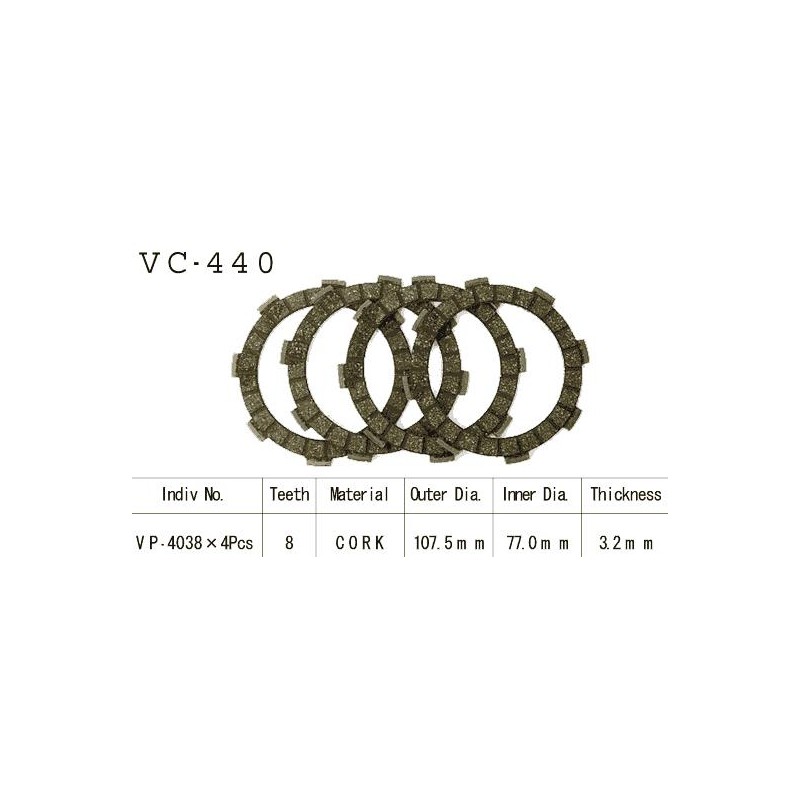 Kit Disques d'Embrayage Garnis Kx80 A1/A2 1979/1980