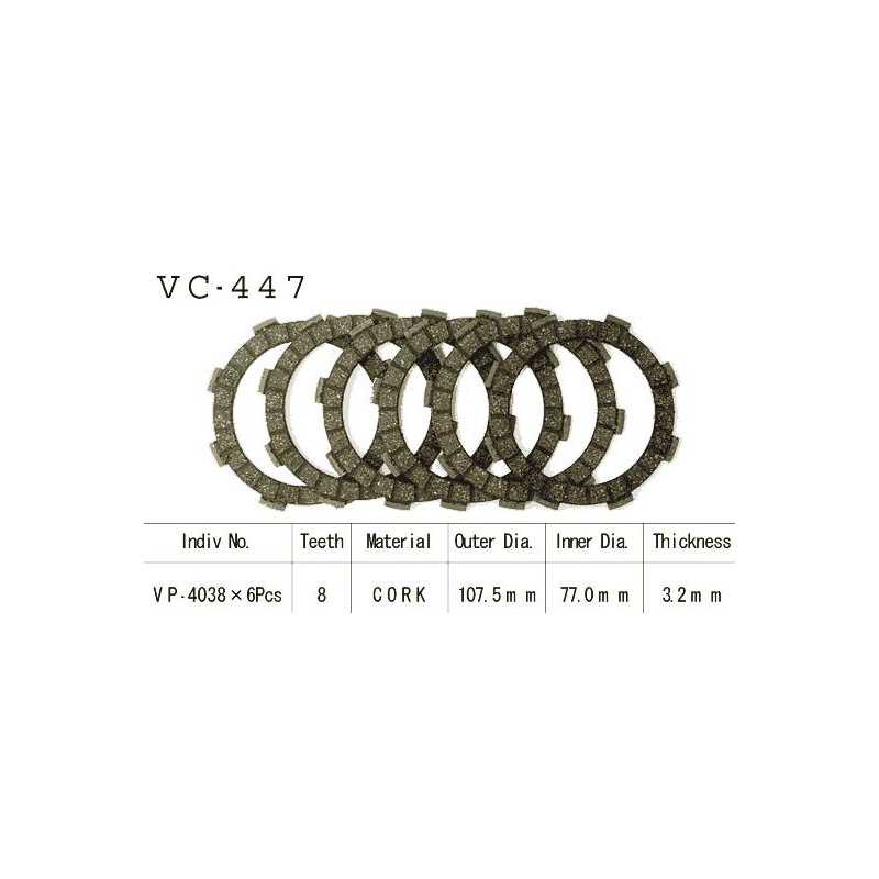 Kit Disques d'Embrayage Garnis Kx80 J2 1987