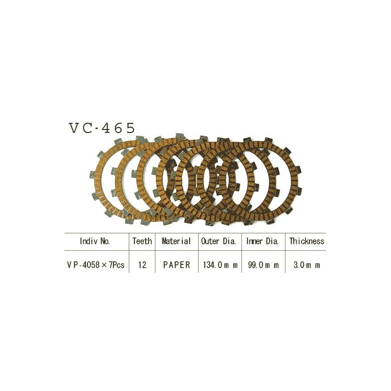 Kit Disques d'Embrayage Garnis Kx125 E1/E2 1986/1987