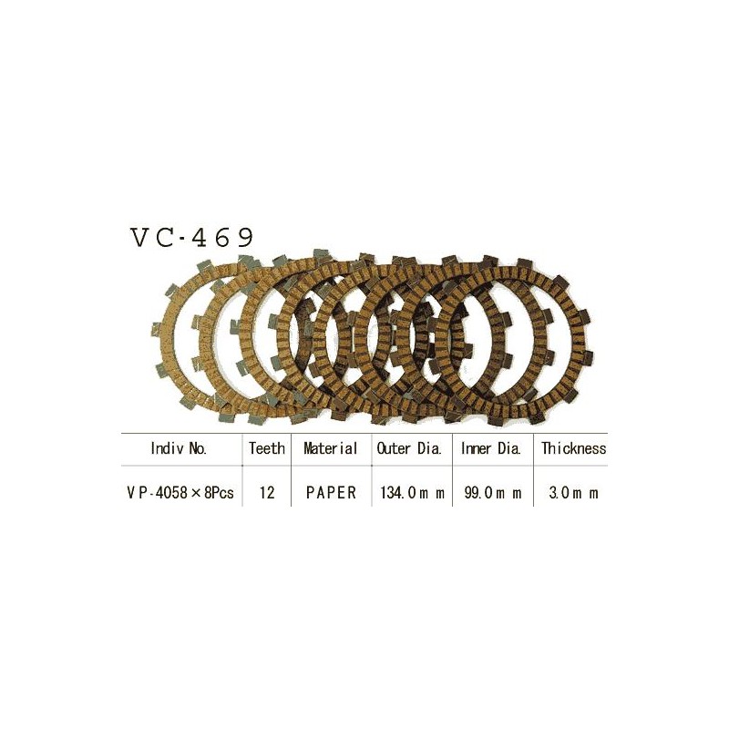 Kit Disques d'Embrayage Garnis Kx125 J1 1992