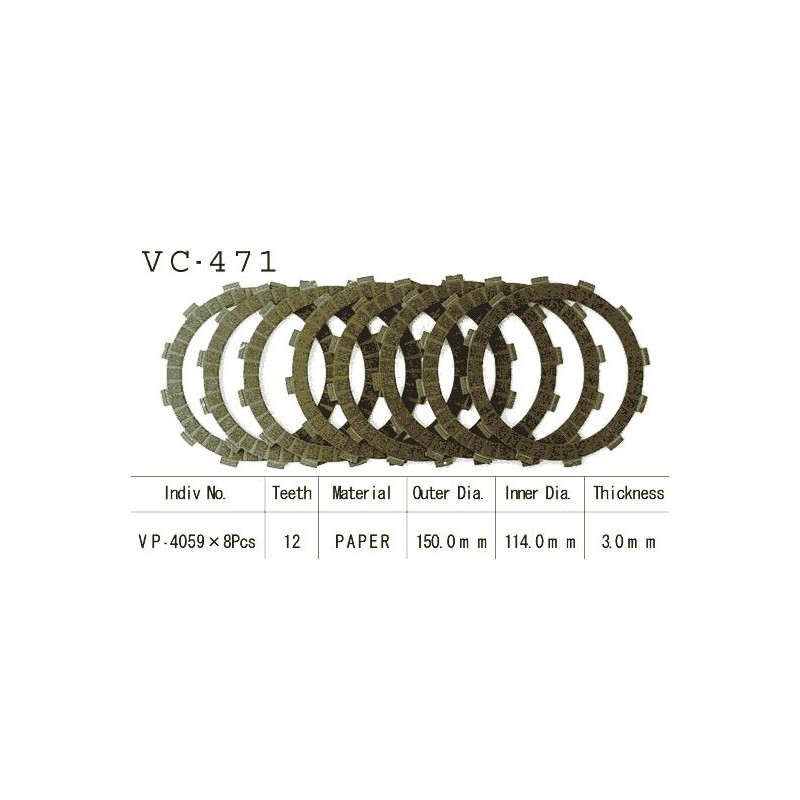 Kit Disques d'Embrayage Garnis Kx250 H1/H2 1990/1991