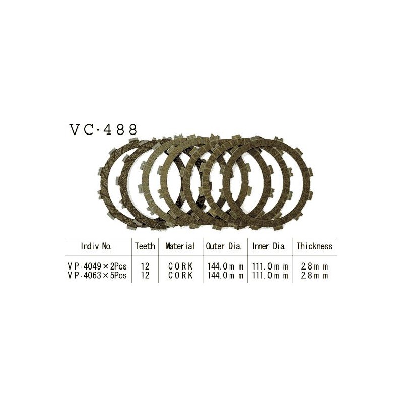 Kit Disques d'Embrayage Garnis Cross Kx125 96 2005