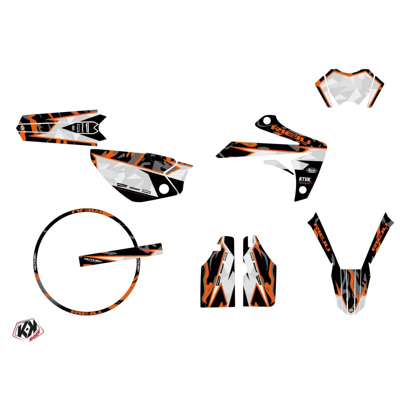 PACK Kit Deco + Housse de Selle 50cc BARBARIAN Rieju MRT 50 Orange