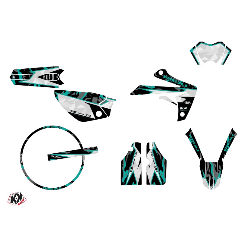 PACK Kit Deco + Housse de Selle 50cc BARBARIAN Rieju MRT 50 Turquoise