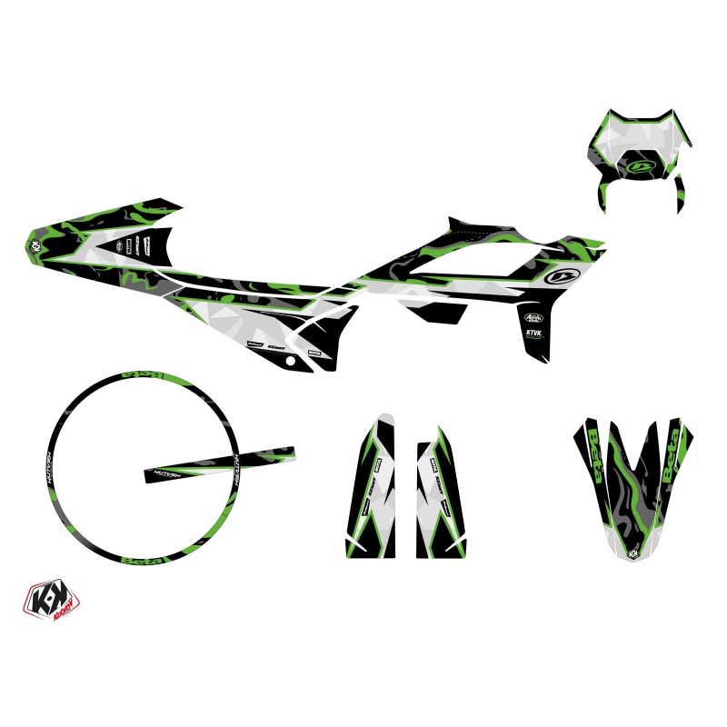 PACK Kit Deco + Housse de Selle 50cc BARBARIAN Beta RR 50 Motard Vert