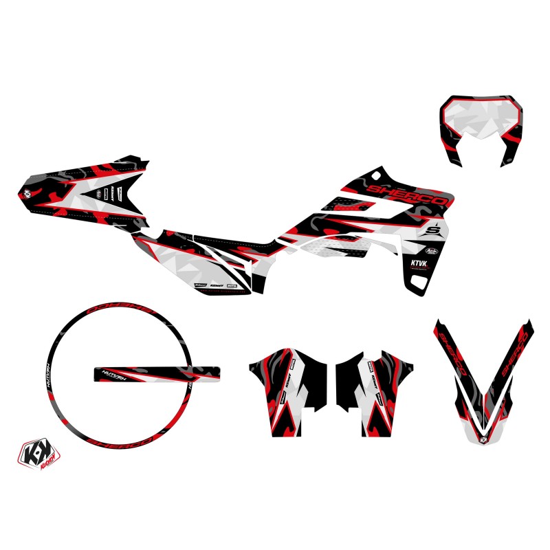 PACK Kit Deco + Housse de Selle 50cc BARBARIAN Sherco SM 50 Rouge