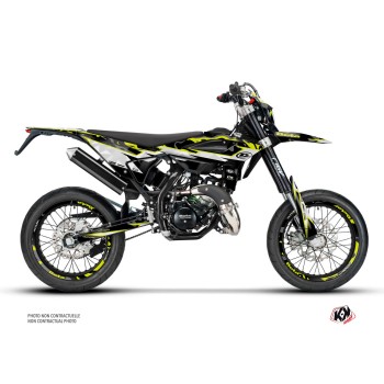 PACK Kit Deco + Housse de Selle 50cc BARBARIAN Beta RR 50 Motard Jaune