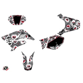 Kit Deco 50cc Freegun Eyed Yamaha DT 50 Gris Rouge