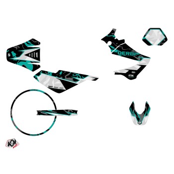 PACK Kit Deco + Housse de Selle 50cc BARBARIAN Derbi Xrace 50 Turquois
