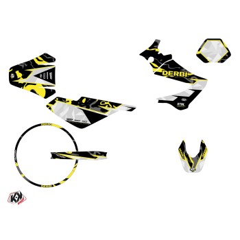 PACK Kit Deco + Housse de Selle 50cc BARBARIAN Derbi Xrace 50 Jaune Ne