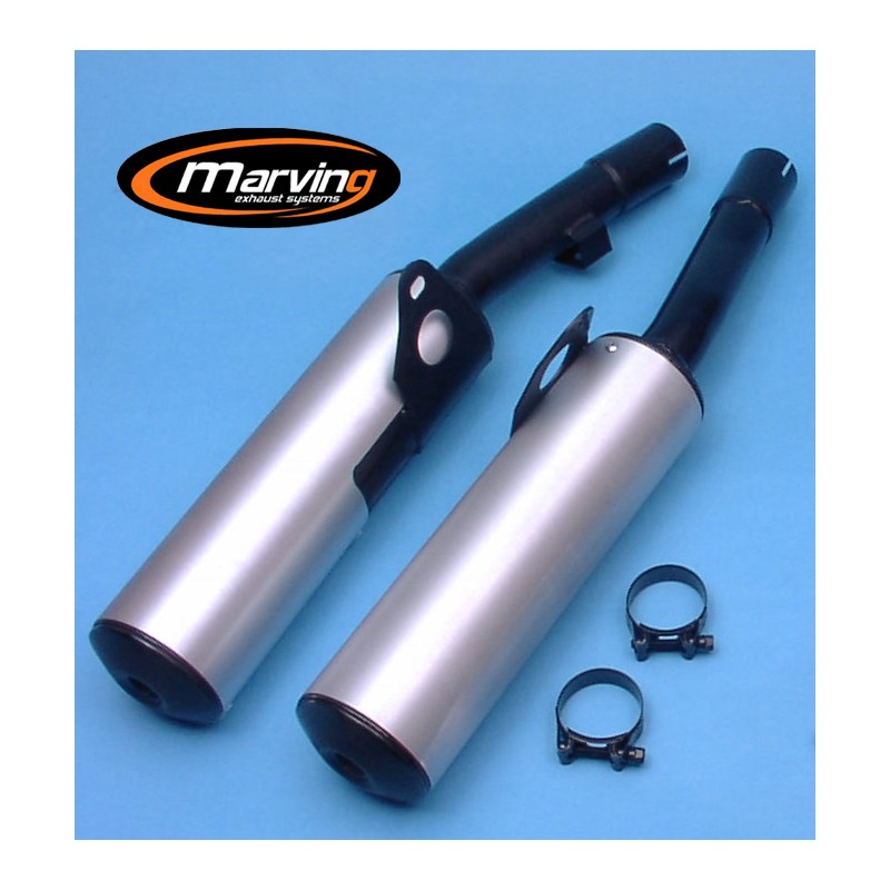 Silencieux Rond GPZ 500 Rond Ø100 Noirs Revêtement Alu Homologués -