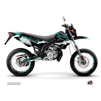 PACK Kit Deco + Housse de Selle 50cc BARBARIAN Derbi Xrace 50 Turquois