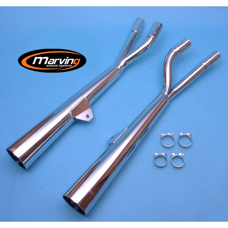 Silencieux Marvi GSX 750 L CUSTOM Chromés Homologués - Vendus par Pa