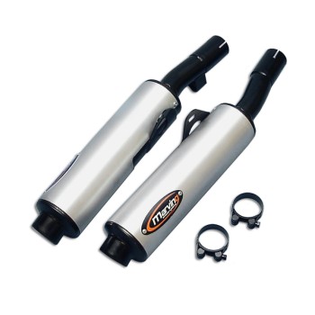 Silencieux Rond GSX 750 F 1990 Rond Ø100 Noirs Revêtement Alu Homolo