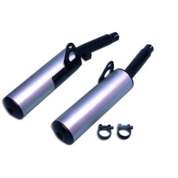 Silencieux Rond XJ 600 Rond Ø100 Noirs Revêtement Alu Homologués -