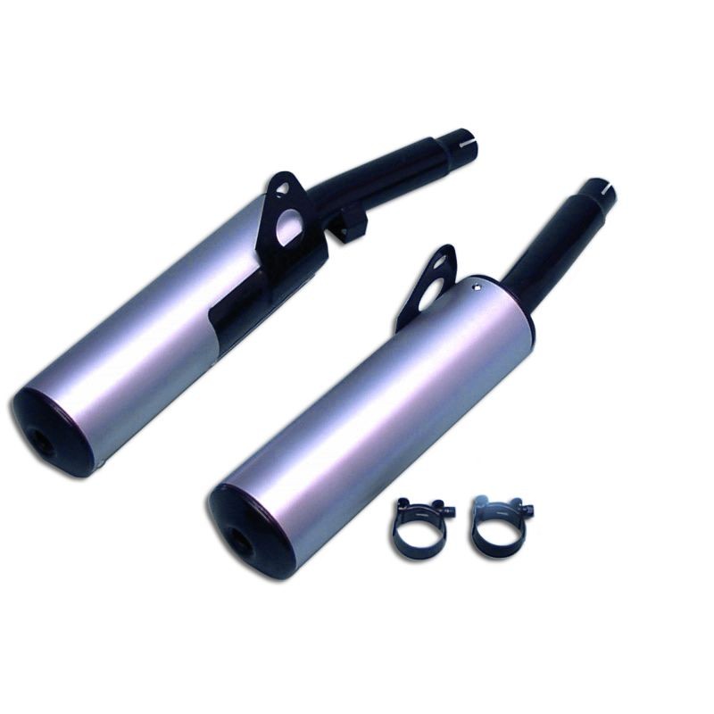 Silencieux Rond XJ 600 Rond Ø100 Noirs Revêtement Alu Homologués -