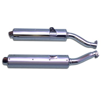 Silencieux Rond TRX 850 1996 Ø100 Chromé Revêtement Alu Homologués